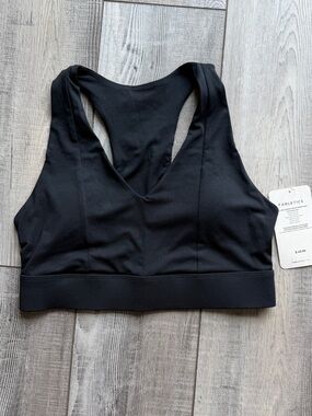 Fabletics Black V-Neck Racerback Sports Bra